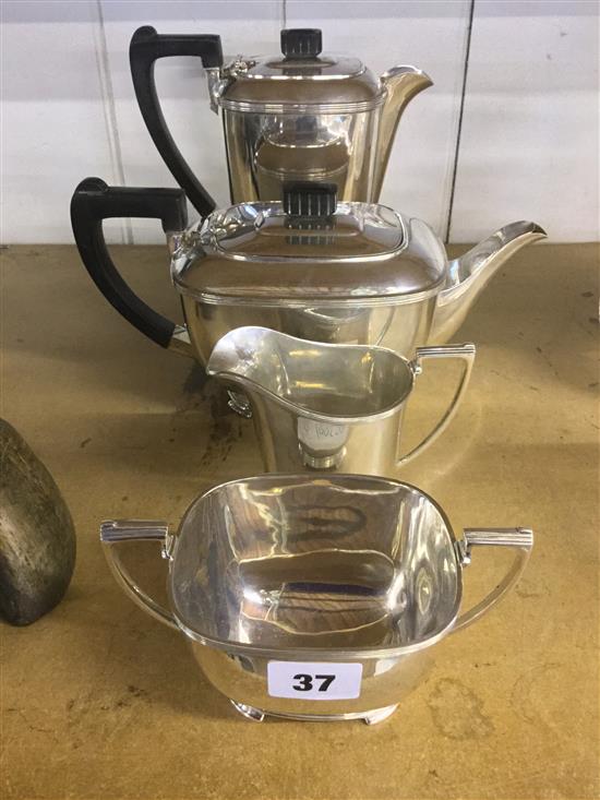 4 piece plated tea set